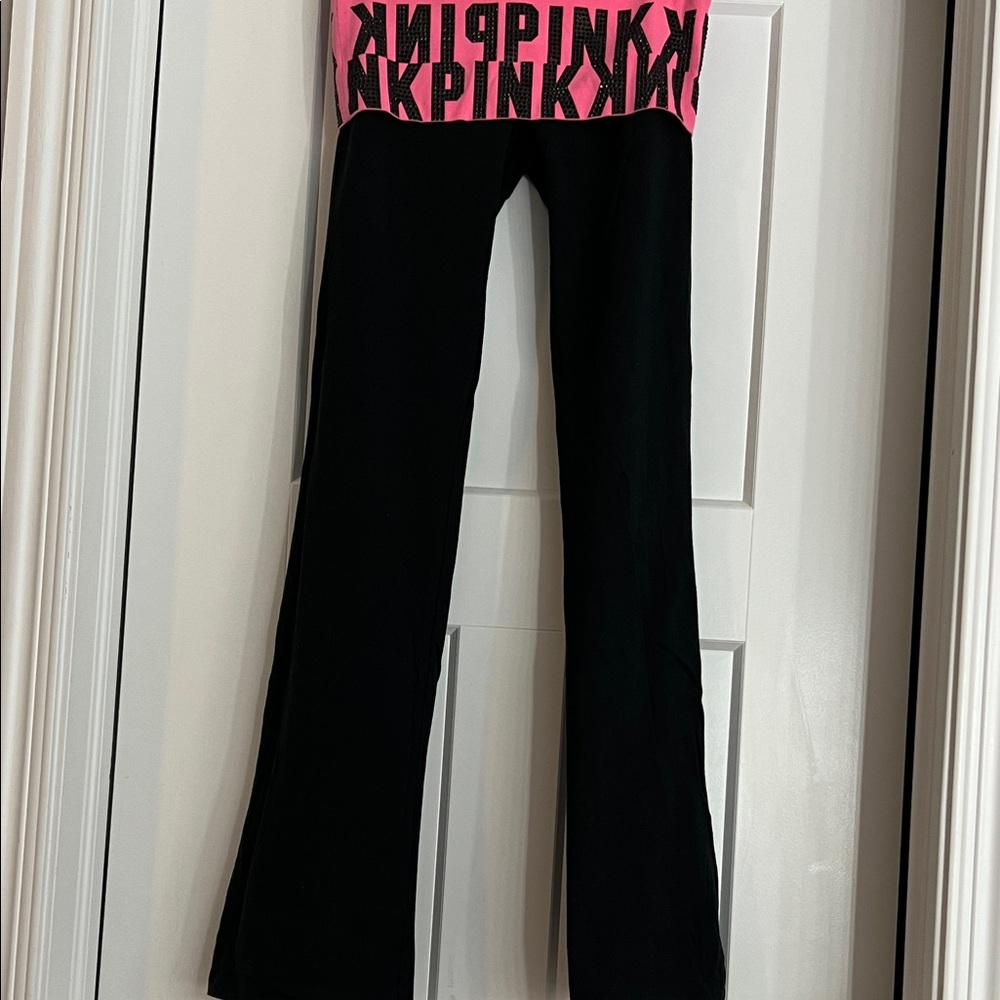 PINK Victoria's Secret Rhinestone Fold-Over Yoga Pants ✨ - Picture 2 of 3